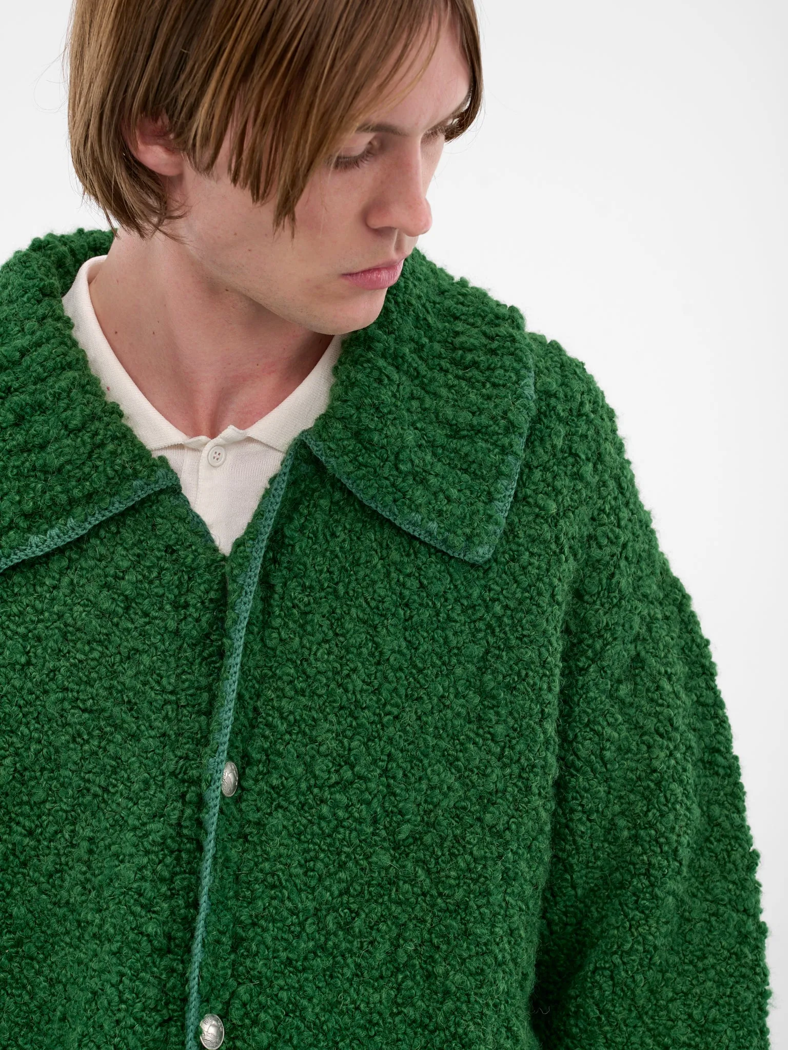 Green Alpaca-Wool Knit Cardigan (MRF25KT019-GREEN) sold by lorenzo product image thumbnail 4