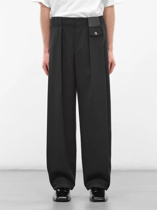 Navy Cavalry Twill Pleated Trousers (H526Y04WJ4-DARK-NAVY-BLUE) sold by lorenzo