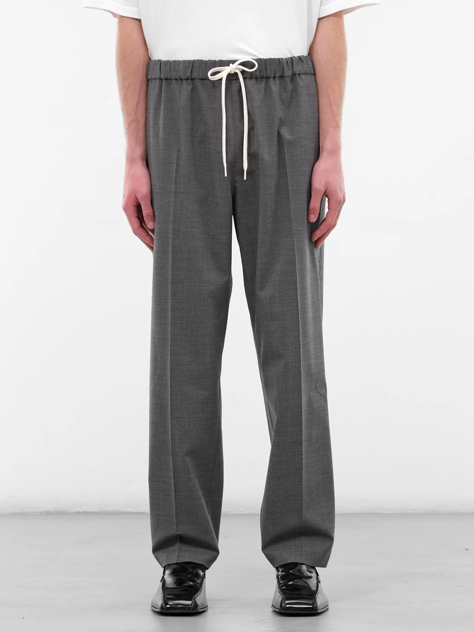 Gray Wool Elasticated Trousers (SH0KA0028-M35733-860M-GRAY) sold by lorenzo