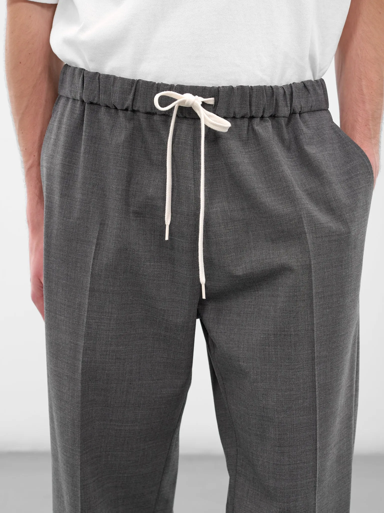 Gray Wool Elasticated Trousers (SH0KA0028-M35733-860M-GRAY) sold by lorenzo product image thumbnail 5