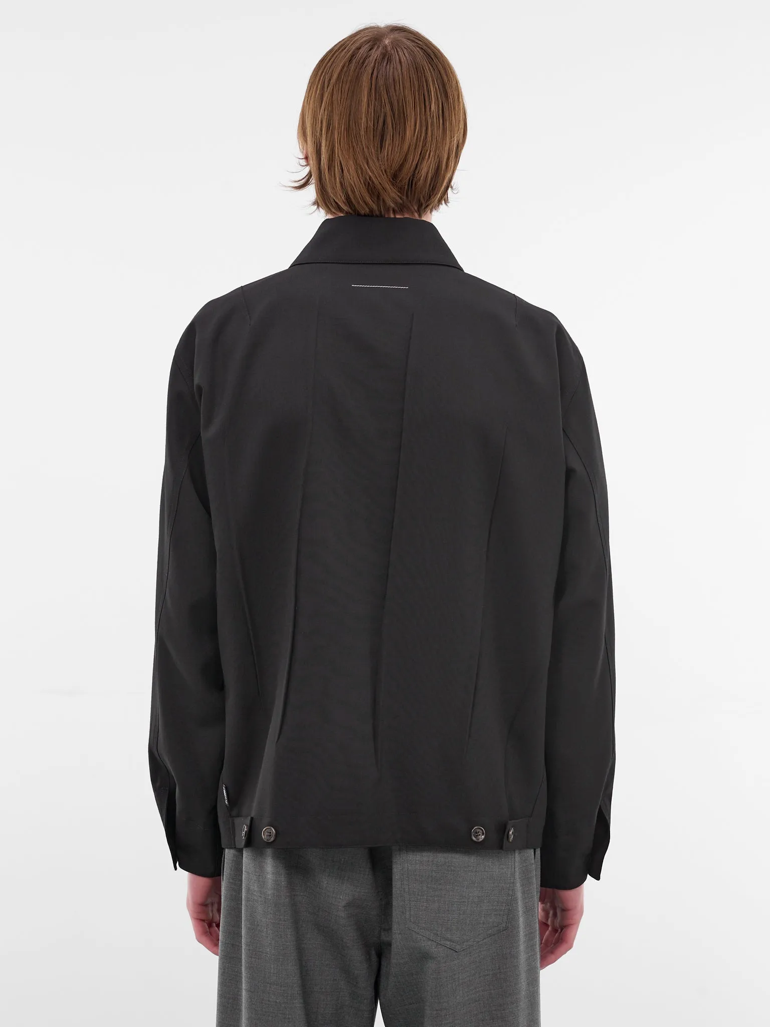 Black Wrinkle Pleats Work Jacket (SH0AM0069-M35436-900-BLACK) sold by lorenzo product image thumbnail 3
