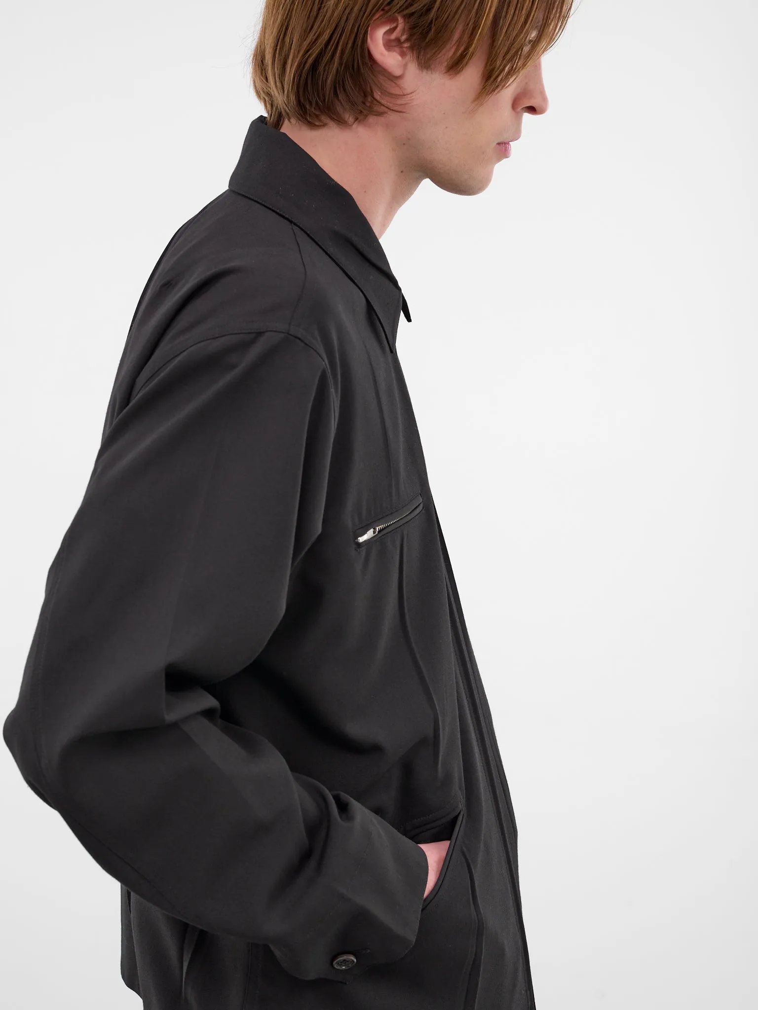 Black Wrinkle Pleats Work Jacket (SH0AM0069-M35436-900-BLACK) sold by lorenzo product image thumbnail 5