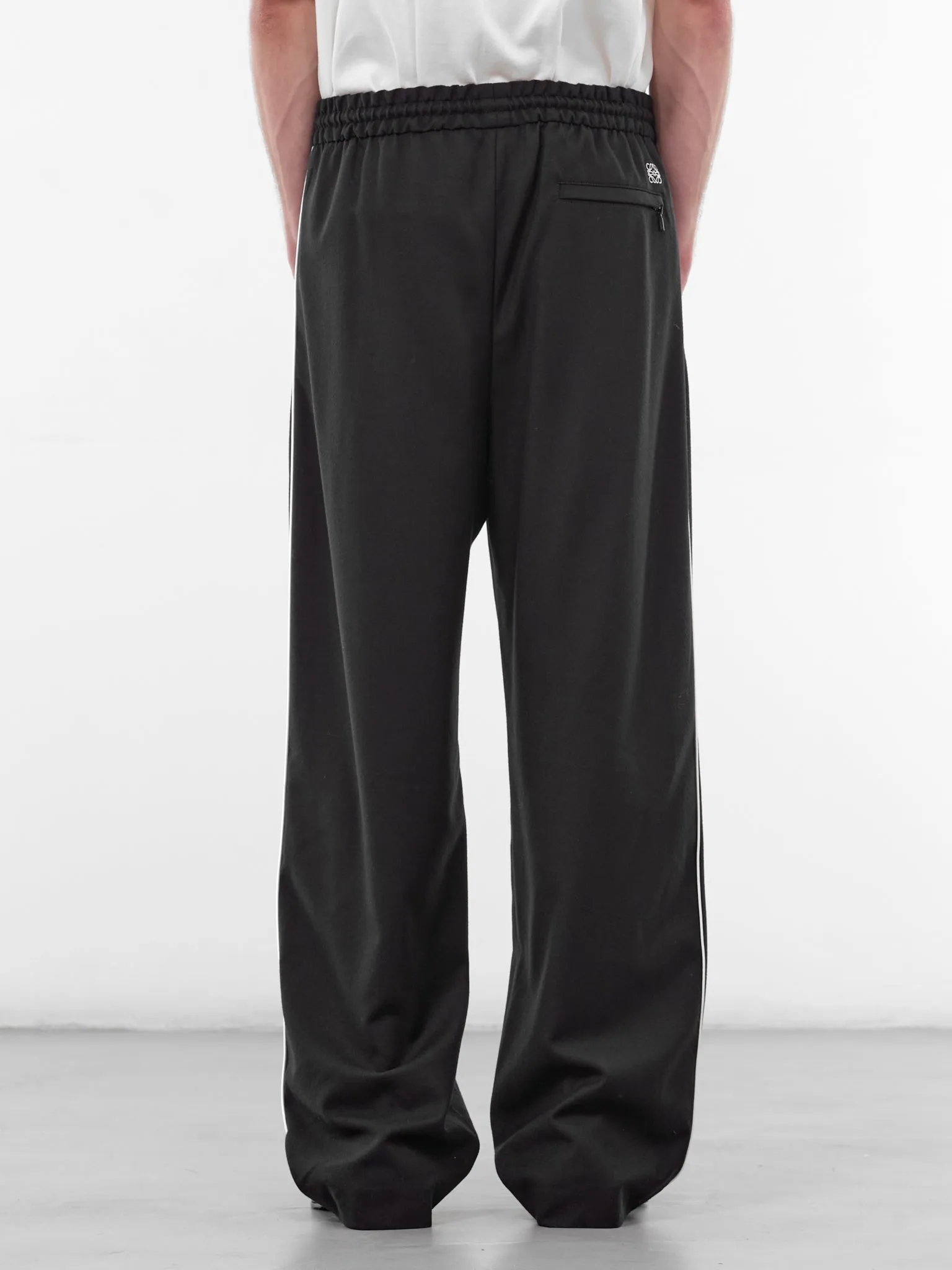 Navy Elasticated Wool Flannel Sweatpants (H526Y04X62-NAVY-BLUE) sold by lorenzo product image thumbnail 3