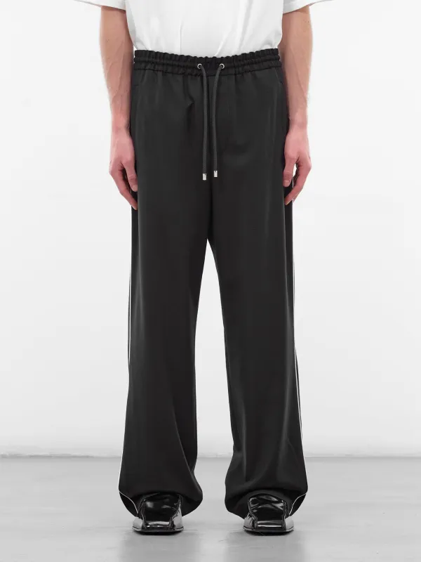 Navy Elasticated Wool Flannel Sweatpants (H526Y04X62-NAVY-BLUE) sold by lorenzo