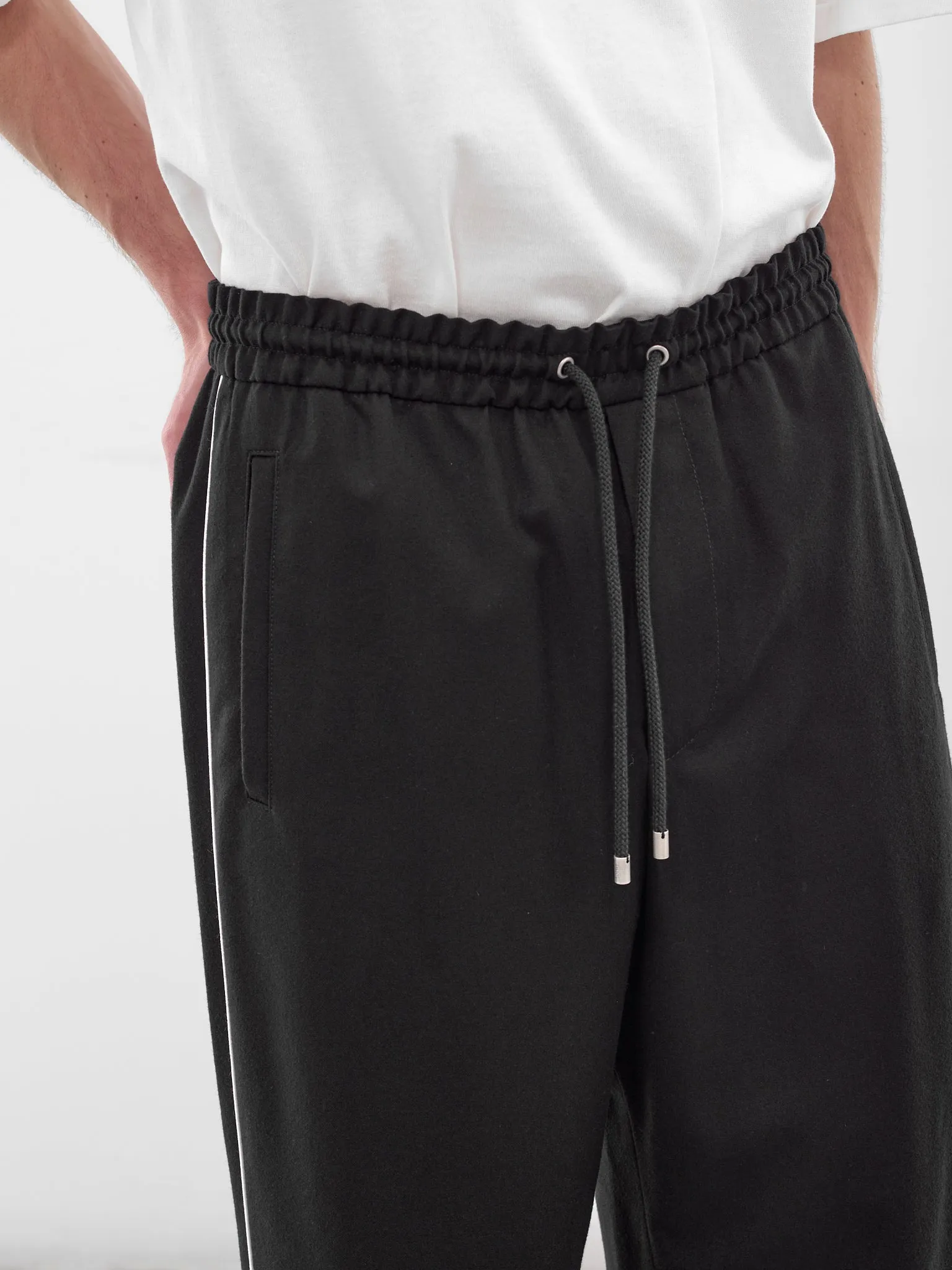 Navy Elasticated Wool Flannel Sweatpants (H526Y04X62-NAVY-BLUE) sold by lorenzo product image thumbnail 4