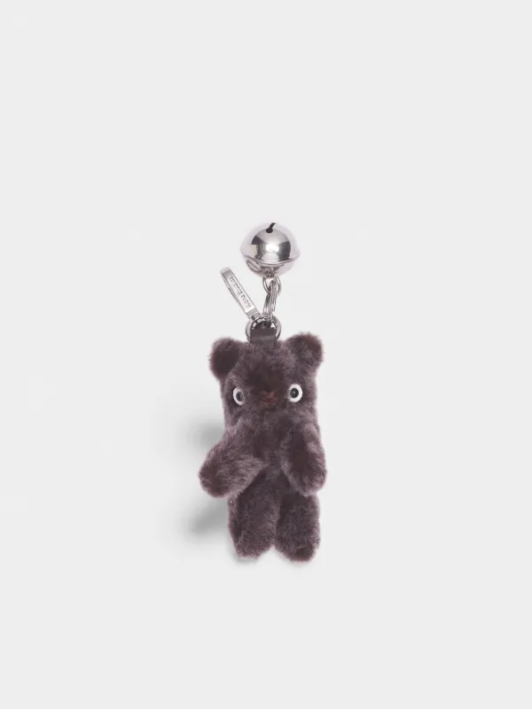 Lamb Shearling Teddy Bear Keyring (FN-UX-ACCS000187-CHOCOLATE-BRO) made by Acne Studios