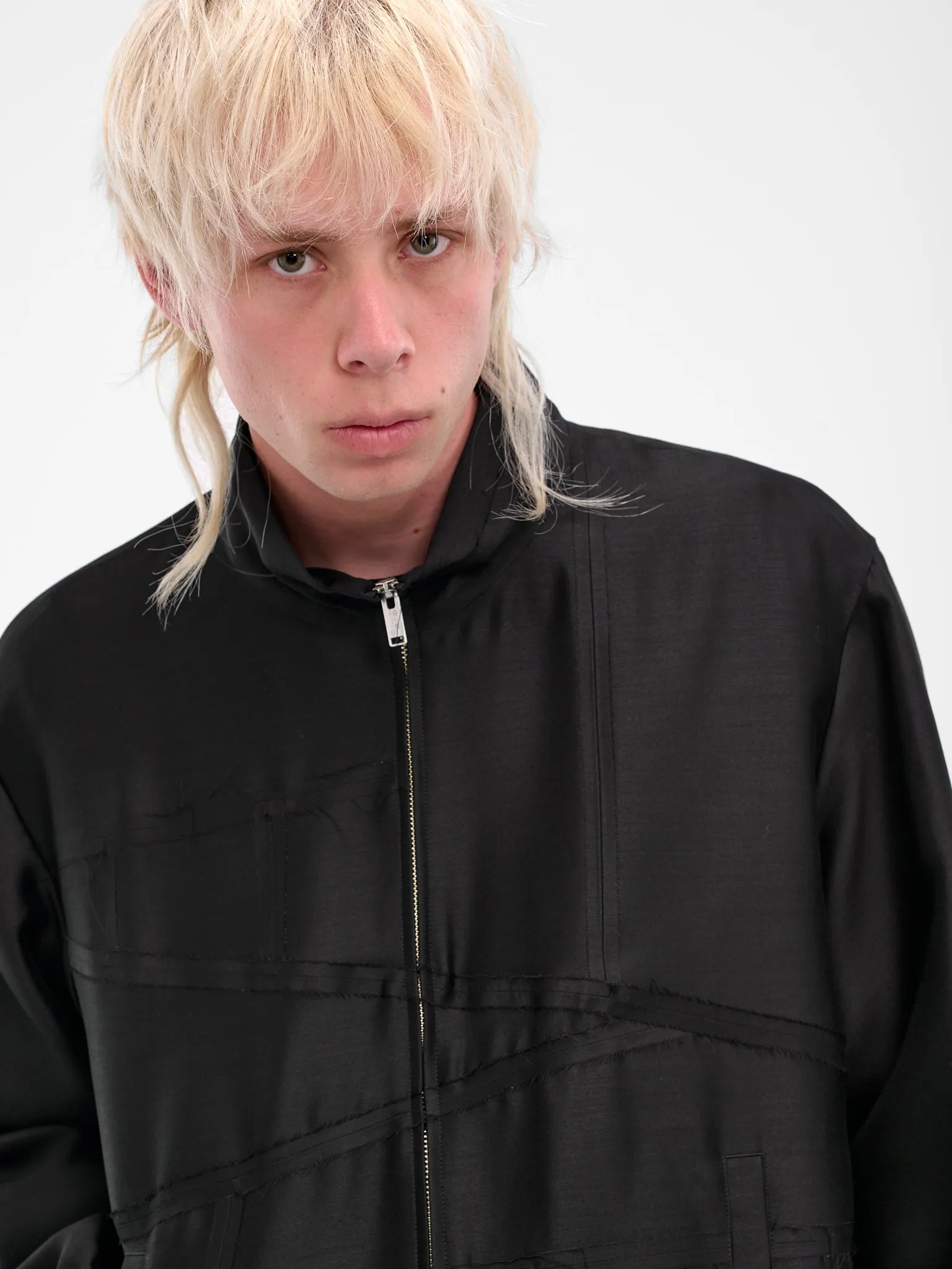 Black Deconstructed Zip Bomber Blouson (UC2E4215-BLACK) sold by lorenzo product image thumbnail 4