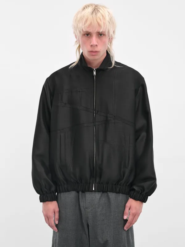 Black Deconstructed Zip Bomber Blouson (UC2E4215-BLACK) sold by lorenzo