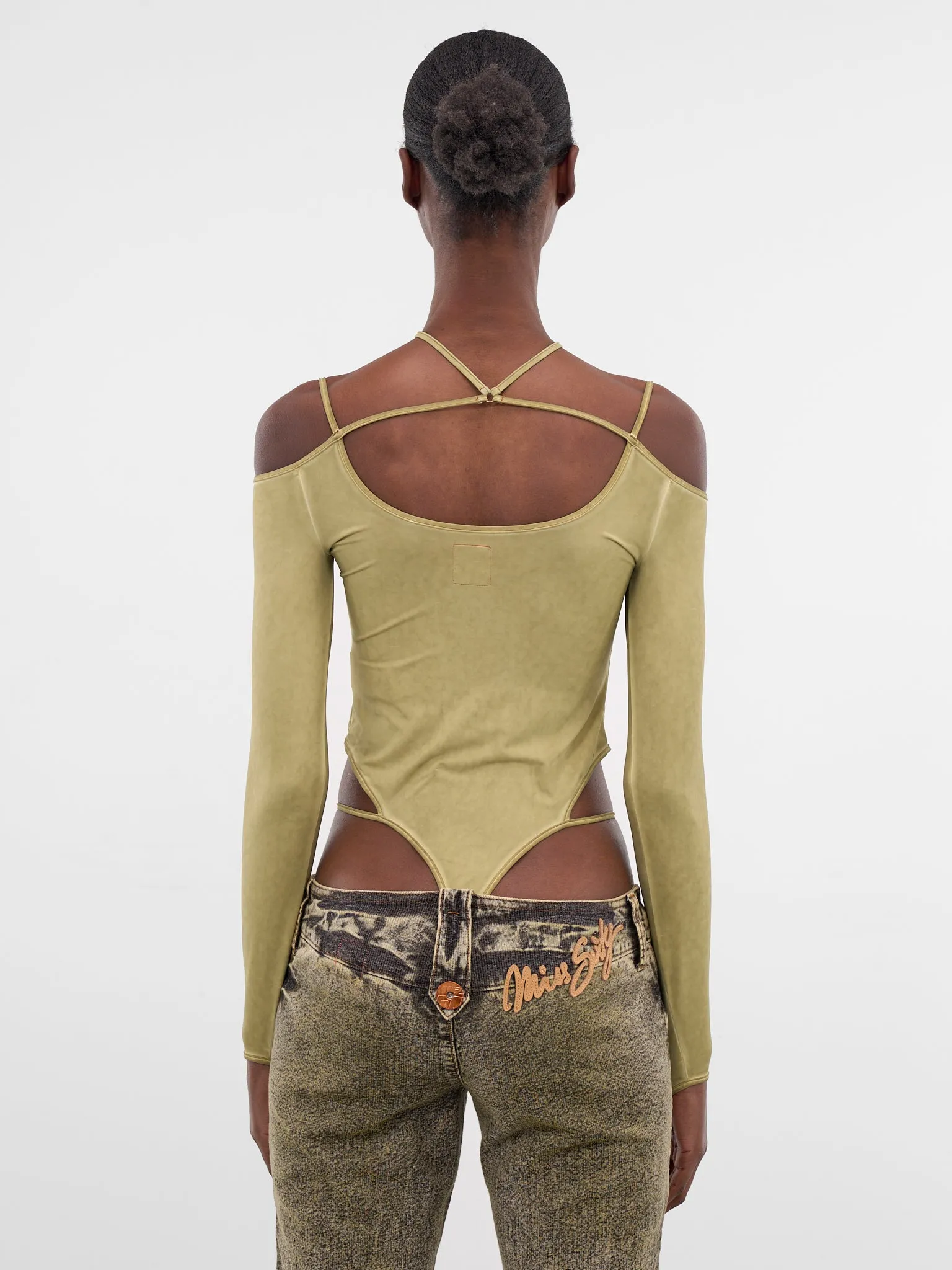 Miss Sixty x KNWLS Jersey Bodysuit (6M1SJ93200-MUSTARD-GREEN) sold by lorenzo product image thumbnail 3