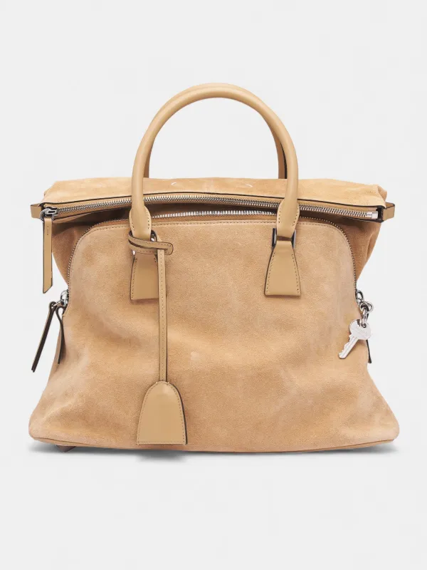 Beige Suede 5AC Soft Bag (SB1WG0085-P8829-HB316-BEIGE) made by Maison Margiela