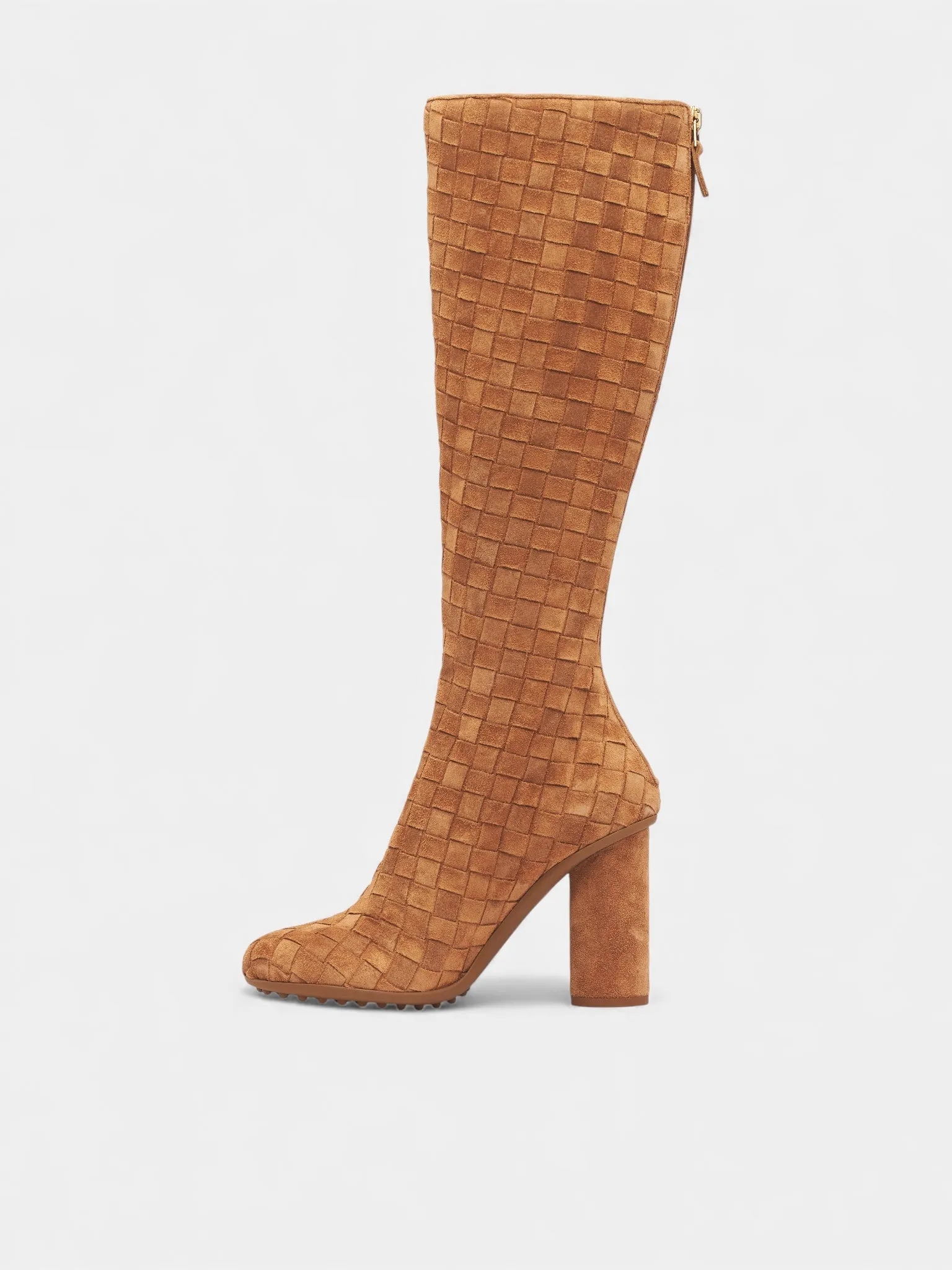 Beige Intrecciato Suede High Boots (855922V4JC0003-TAFFY) sold by lorenzo product image thumbnail 3
