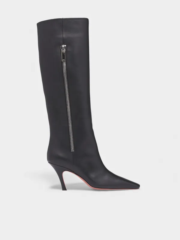 Knee-High Leather Mona Boots (MONA-BOOT-80-BLACK-CALF) sold by lorenzo