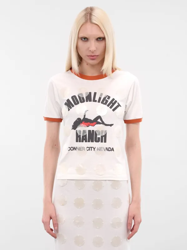 White MOP Sequin Ringer Tee (2037-WHITE) sold by lorenzo