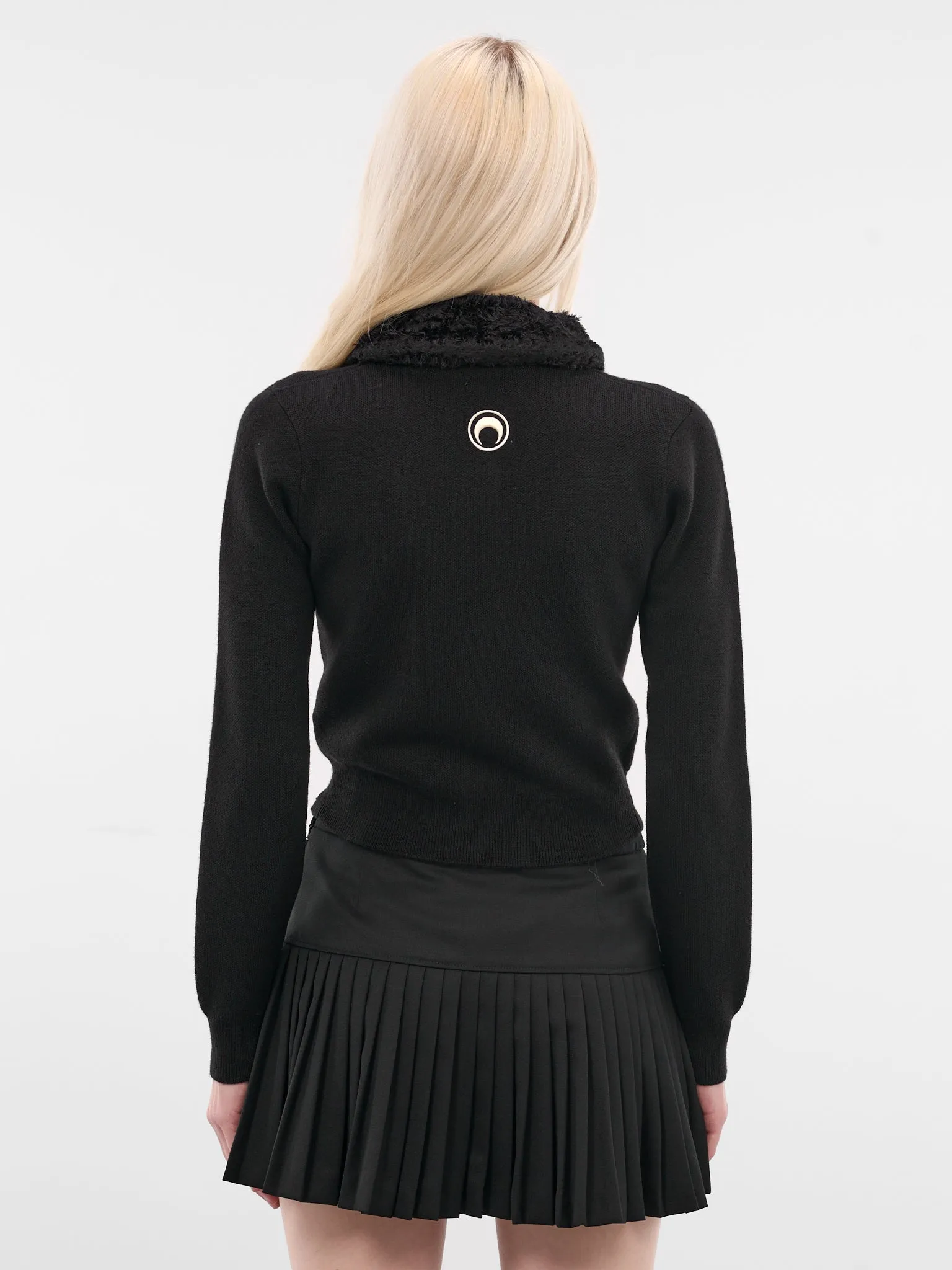 Black Merino Wool Knit Cardigan (WTK082ACKNI0033-BK99-BLACK) sold by lorenzo product image thumbnail 3