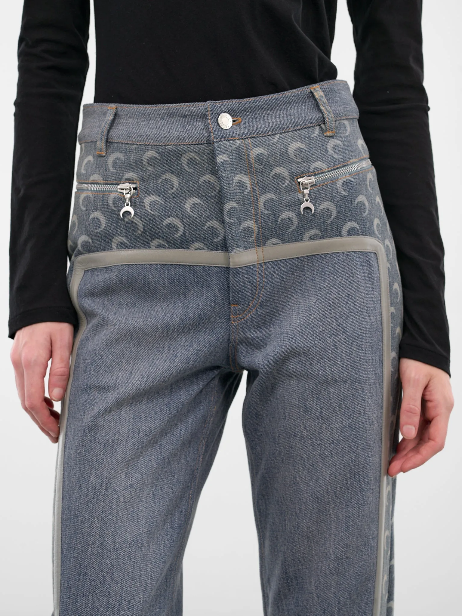 Blue Regenerated Monogram Denim Jeans (WPA168AUDEN0012-LIGHT-SAND) sold by lorenzo product image thumbnail 4