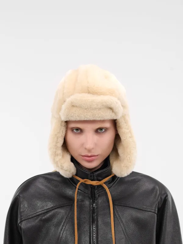 Off-White Faux Fur Trapper Hat (ACU00782AC16S02-OFF-WHITE) sold by lorenzo