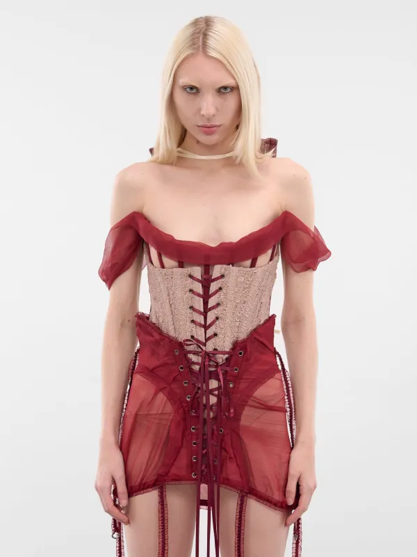 Threads Of Flesh Layered Corset (THREADS-OF-FLESH-BEIGE) sold by lorenzo
