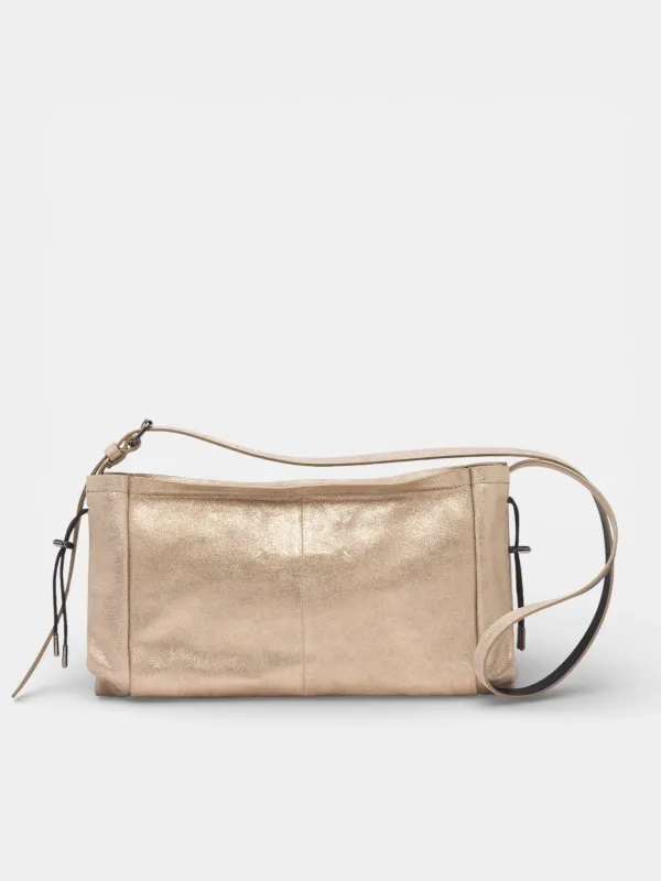 Gold Leather Baguette Bag (SB1ZH0004-P7453-GOLD) sold by lorenzo