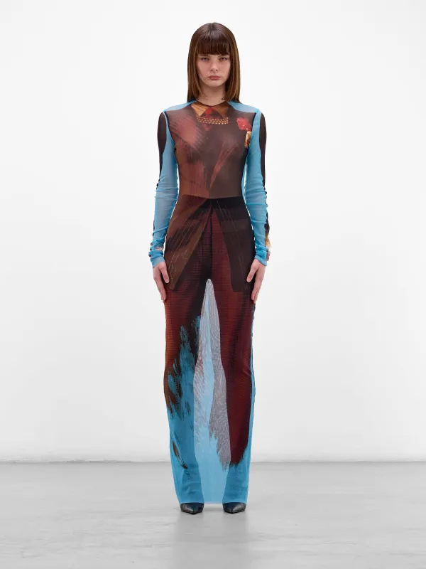 Trompe L'oeil Suit Maxi Dress (26/01-W-DR136-M027P-90-MULTICO) made by Jean Paul Gaultier