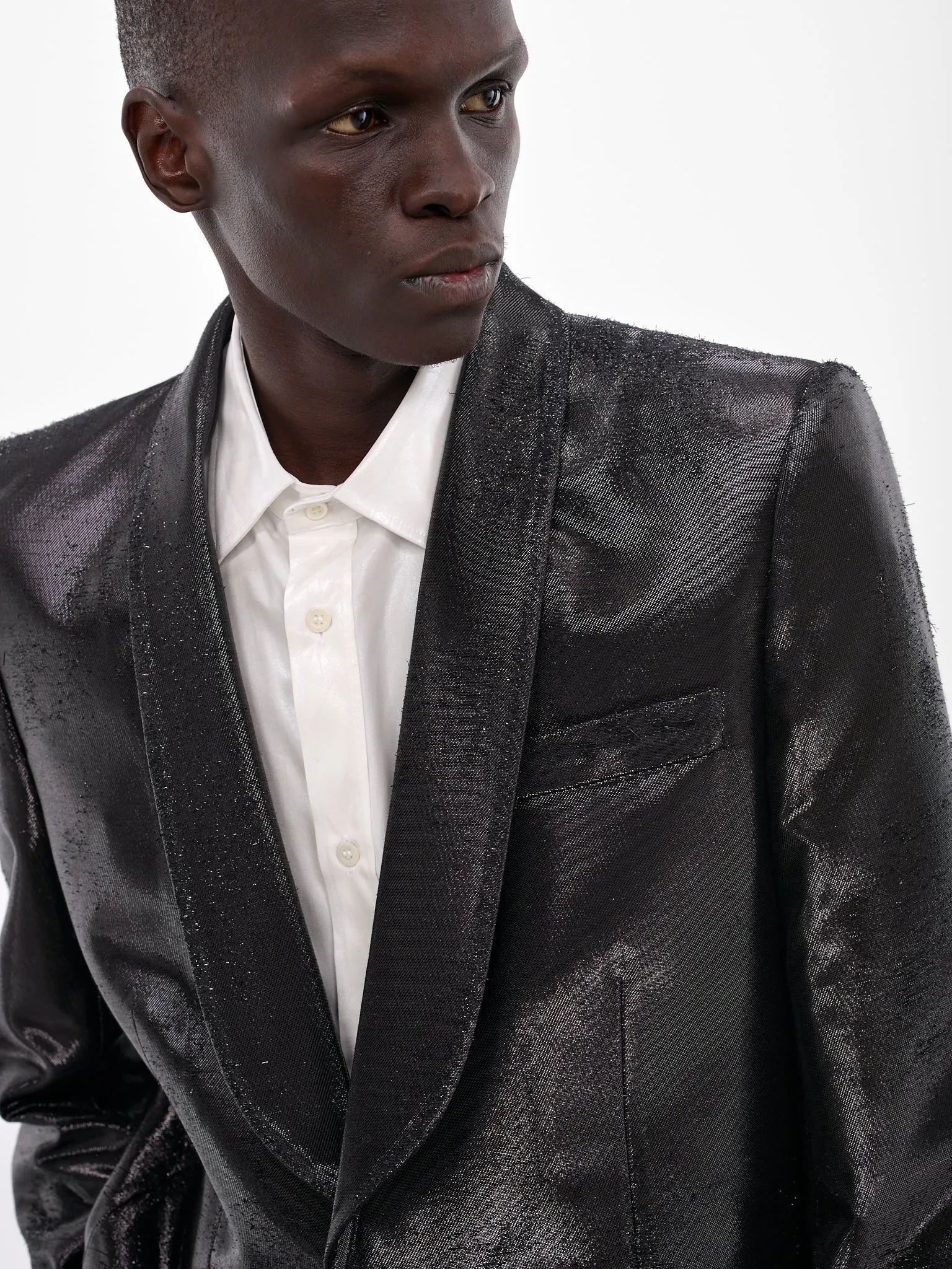Black Jacquard Metallic Shine Blazer (SH2BN0015-M35610-900-BLACK) sold by lorenzo product image thumbnail 4