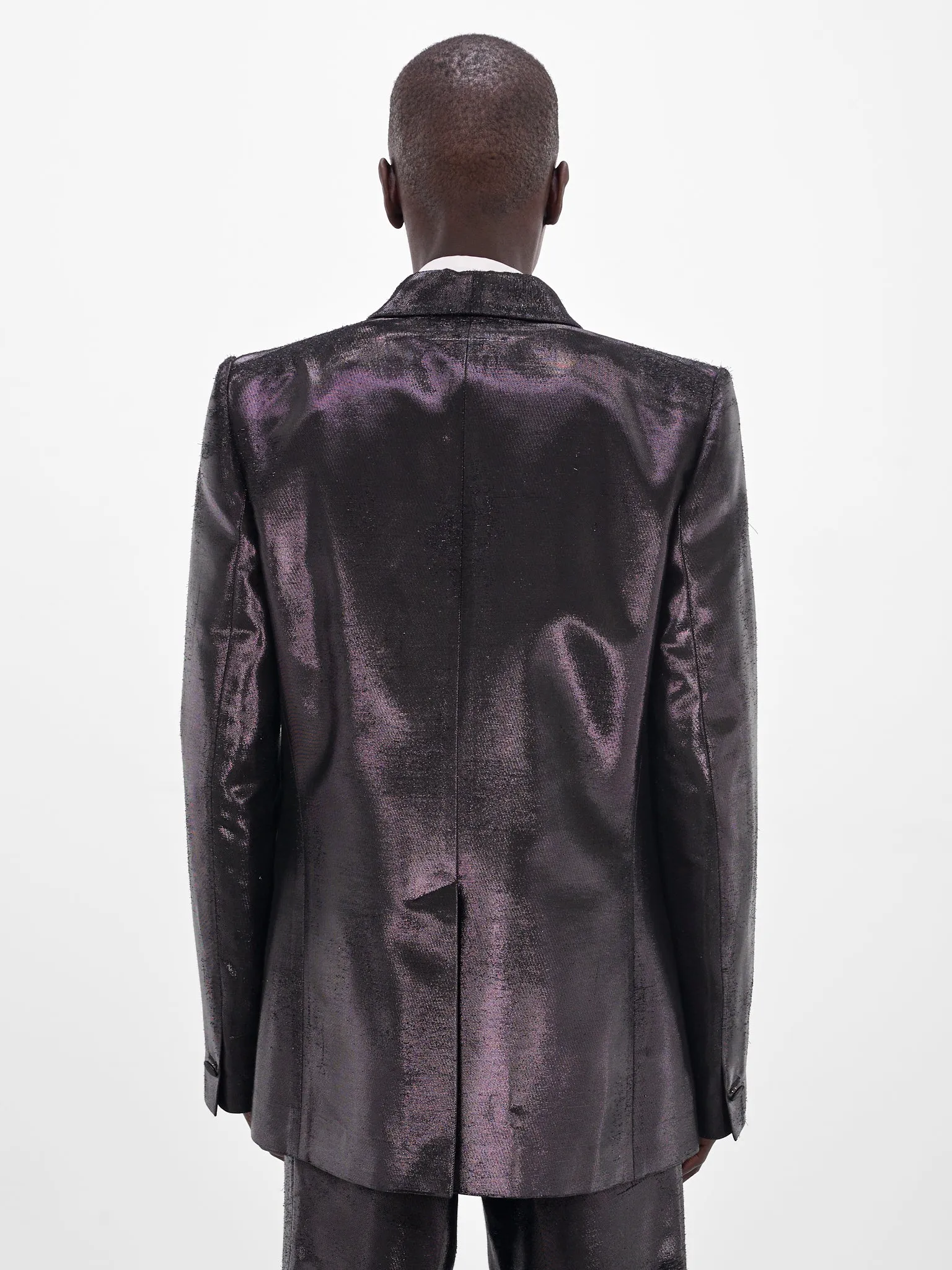 Black Jacquard Metallic Shine Blazer (SH2BN0015-M35610-900-BLACK) sold by lorenzo product image thumbnail 3
