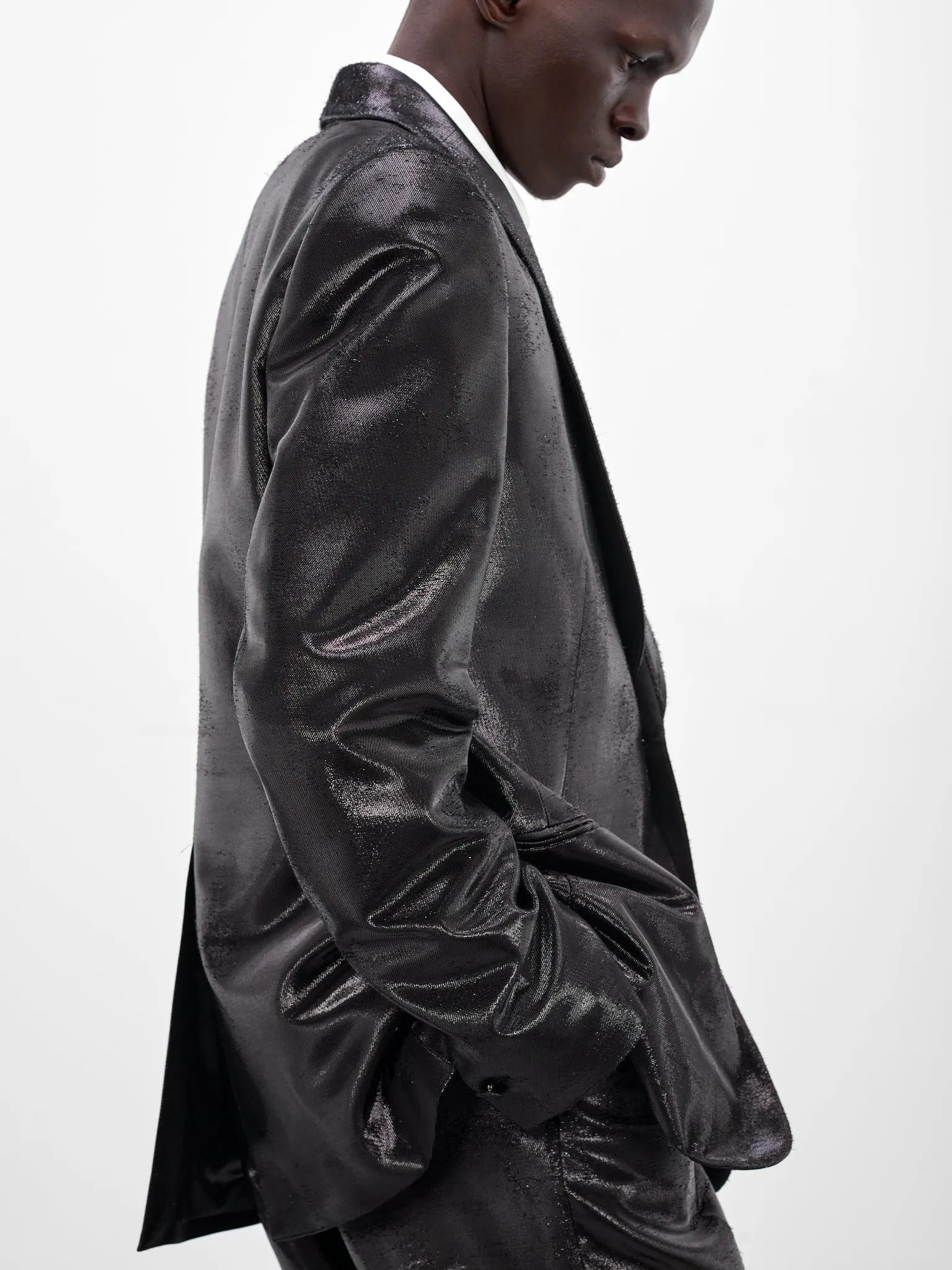 Black Jacquard Metallic Shine Blazer (SH2BN0015-M35610-900-BLACK) sold by lorenzo product image thumbnail 5