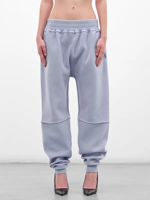 Blue Deconstructed Reverse Fleece Sweatpants (PT08PA05MWLB-LIGHT-BLUE) sold by lorenzo