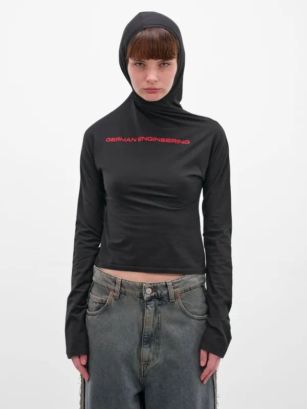 Black Cotton Twisted Graphic Hoodie (PT08JE18USBK-BLACK) made by PROTOtypes