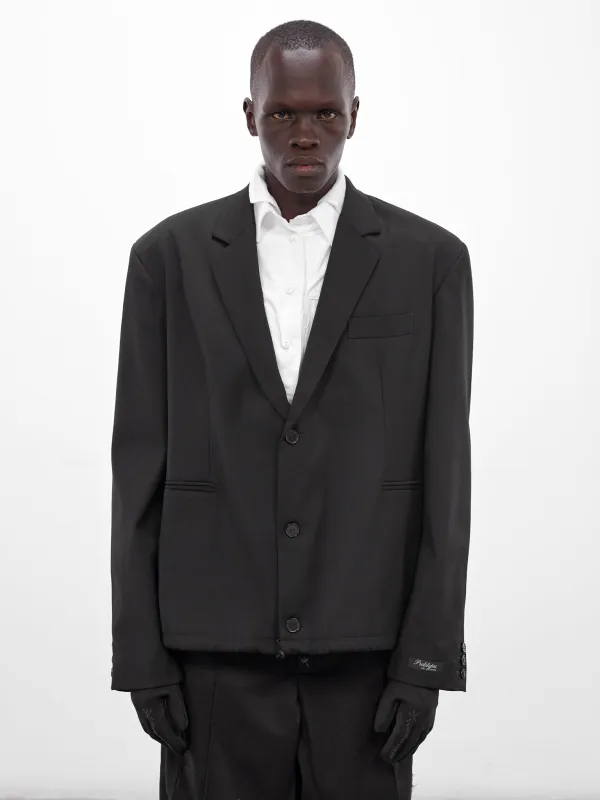 Black Boxy Wool Blazer (PT08JA01USBK-BLACK) made by PROTOtypes