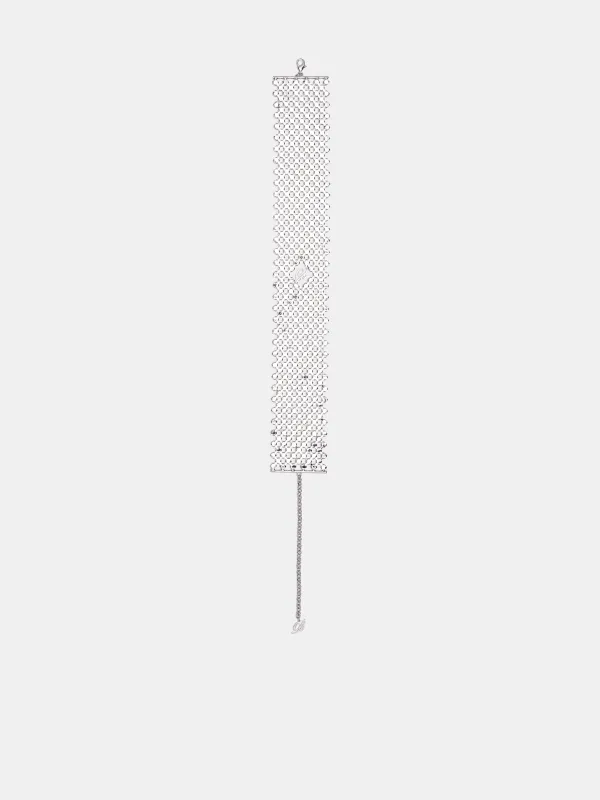 Silver Rhinestone Logo Wide Choker (2W395B-A9939-CRYSTAL-SILVER) made by Blumarine