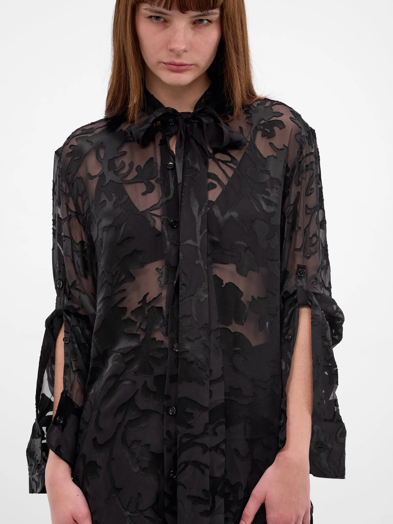 Dien Foulard Floral Silk Shirt (B0013768-FA715-BLACK) sold by lorenzo product image thumbnail 5