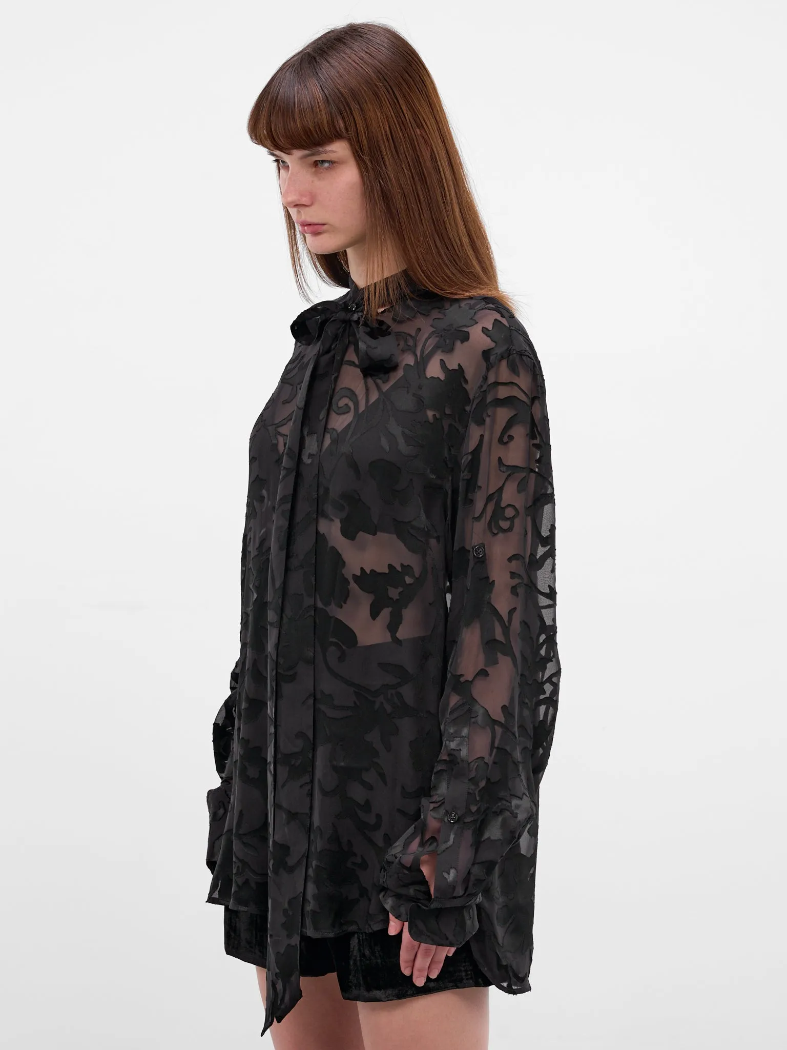Dien Foulard Floral Silk Shirt (B0013768-FA715-BLACK) sold by lorenzo product image thumbnail 2