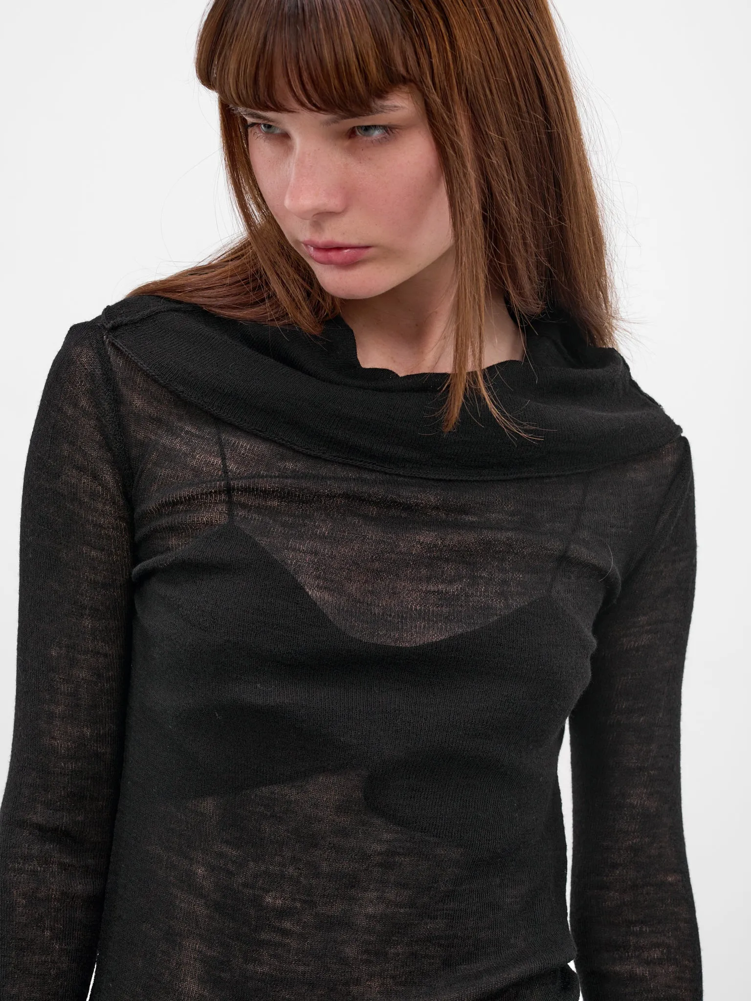 Tizziana Black Wool Knit Top (B0010916-FA050-BLACK) sold by lorenzo product image thumbnail 5