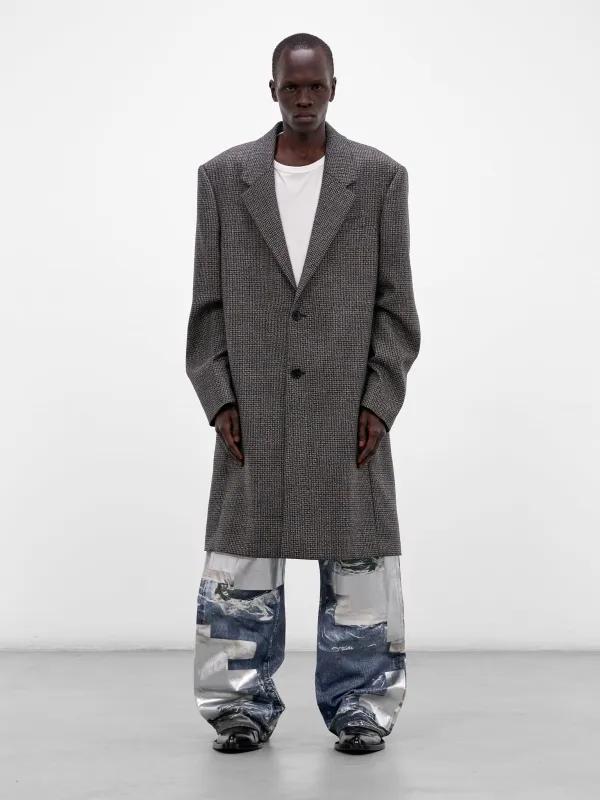 Wool Houndstooth Tailored Coat (B90884-J83048-BLACK-WHITE) made by Acne Studios
