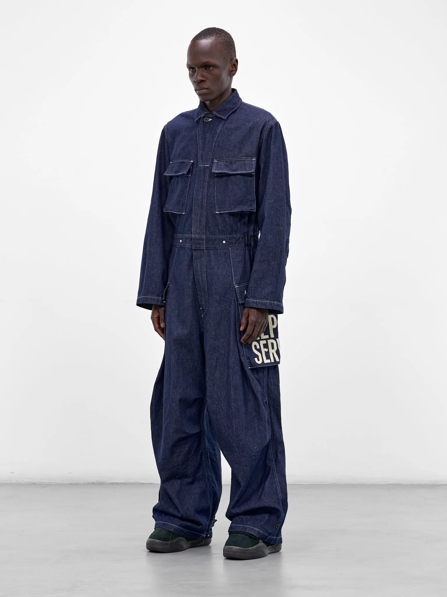 Indigo Denim Graphic Baggy Jumpsuit (K2510OP110-IDG-INDIGO) sold by lorenzo product image thumbnail 2