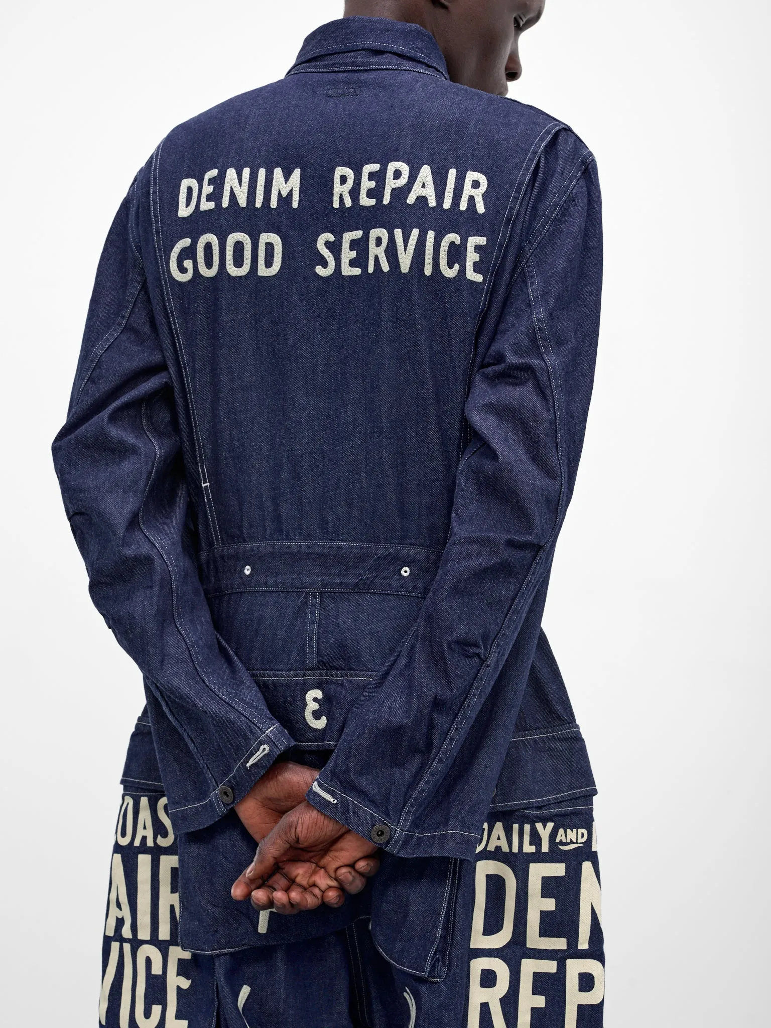 Indigo Denim Graphic Baggy Jumpsuit (K2510OP110-IDG-INDIGO) sold by lorenzo product image thumbnail 5