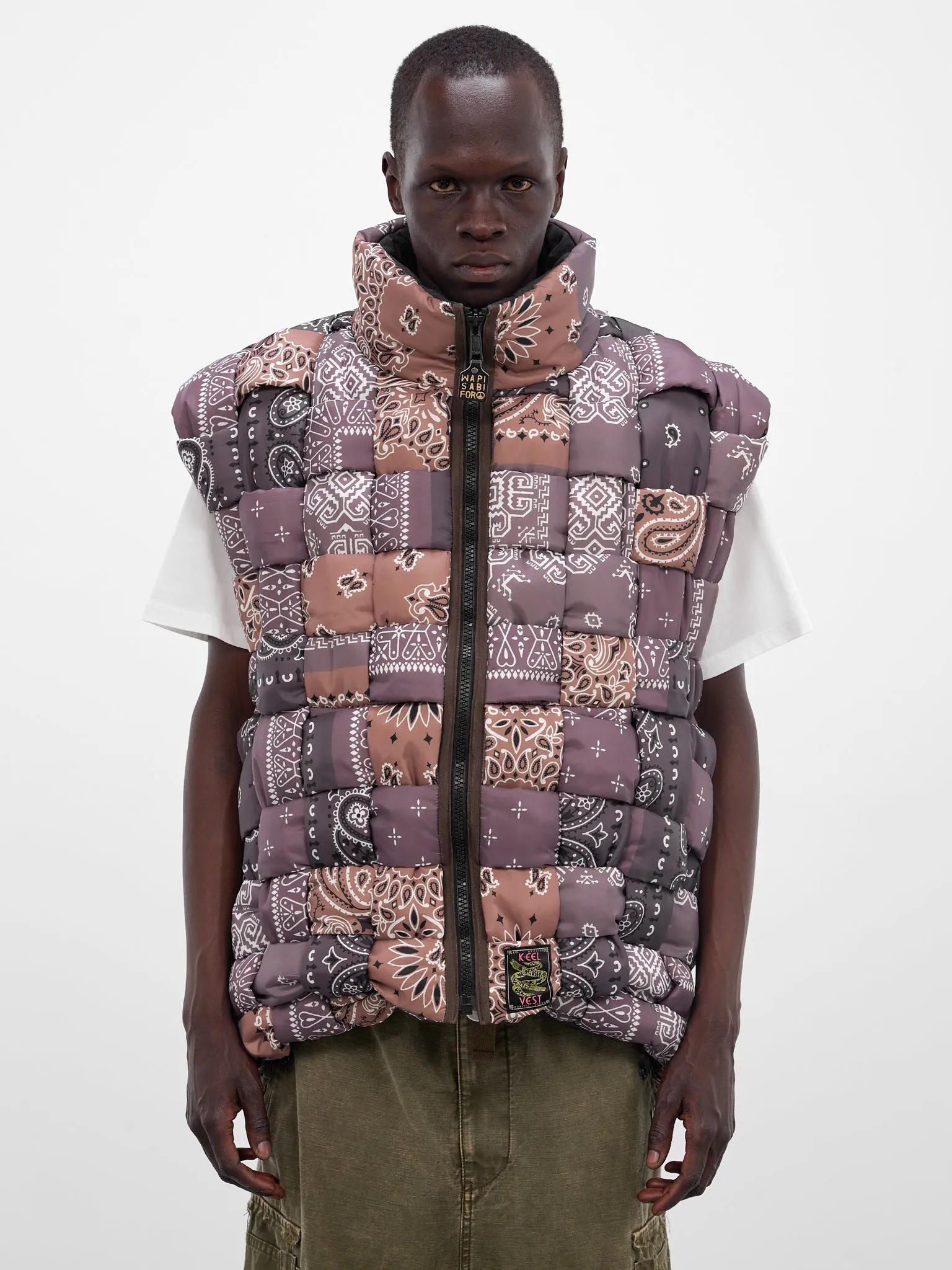 Nylon Bandana Keel Woven Vest (K2511SJ196-BROWN) sold by lorenzo