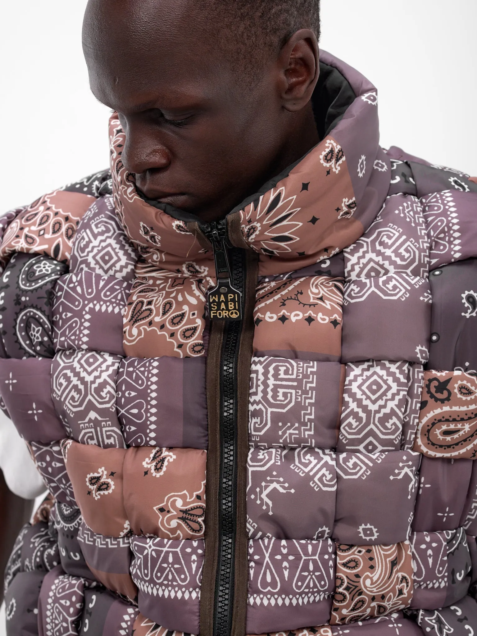 Nylon Bandana Keel Woven Vest (K2511SJ196-BROWN) sold by lorenzo product image thumbnail 5