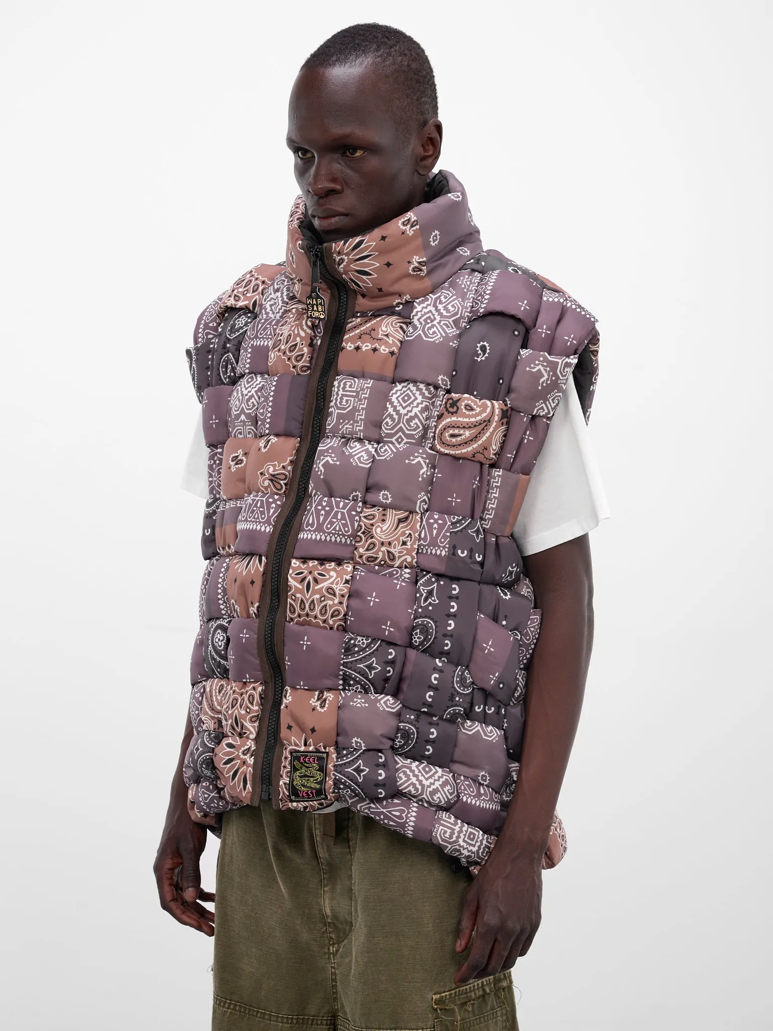 Nylon Bandana Keel Woven Vest (K2511SJ196-BROWN) sold by lorenzo product image thumbnail 2