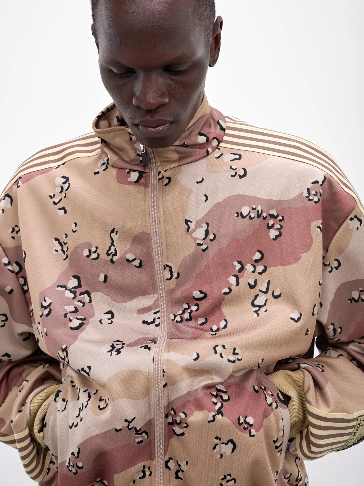 Beige Camo Jersey Track Jacket (K2510LC134-BEIGE) sold by lorenzo product image thumbnail 5