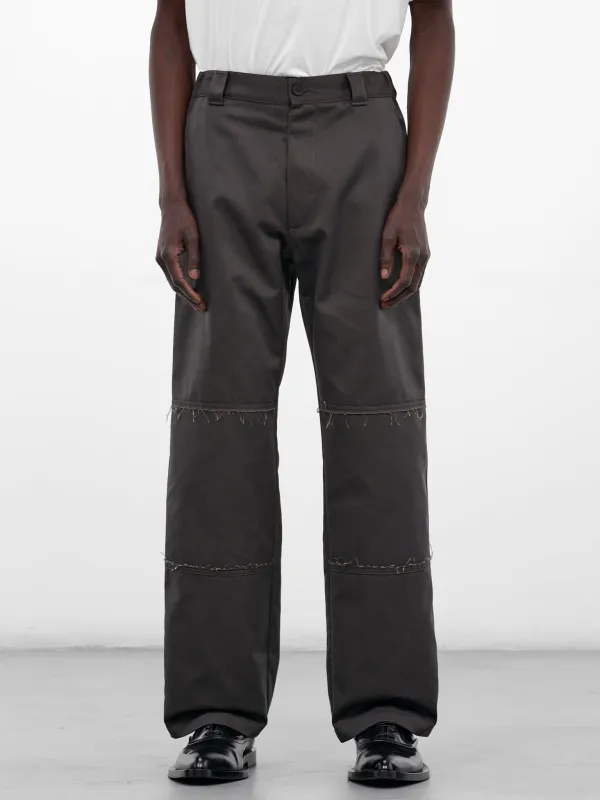 Anthracite Twill Wide Leg Trousers (PSH0KA0044-M35729-ANTHRACITE) sold by lorenzo