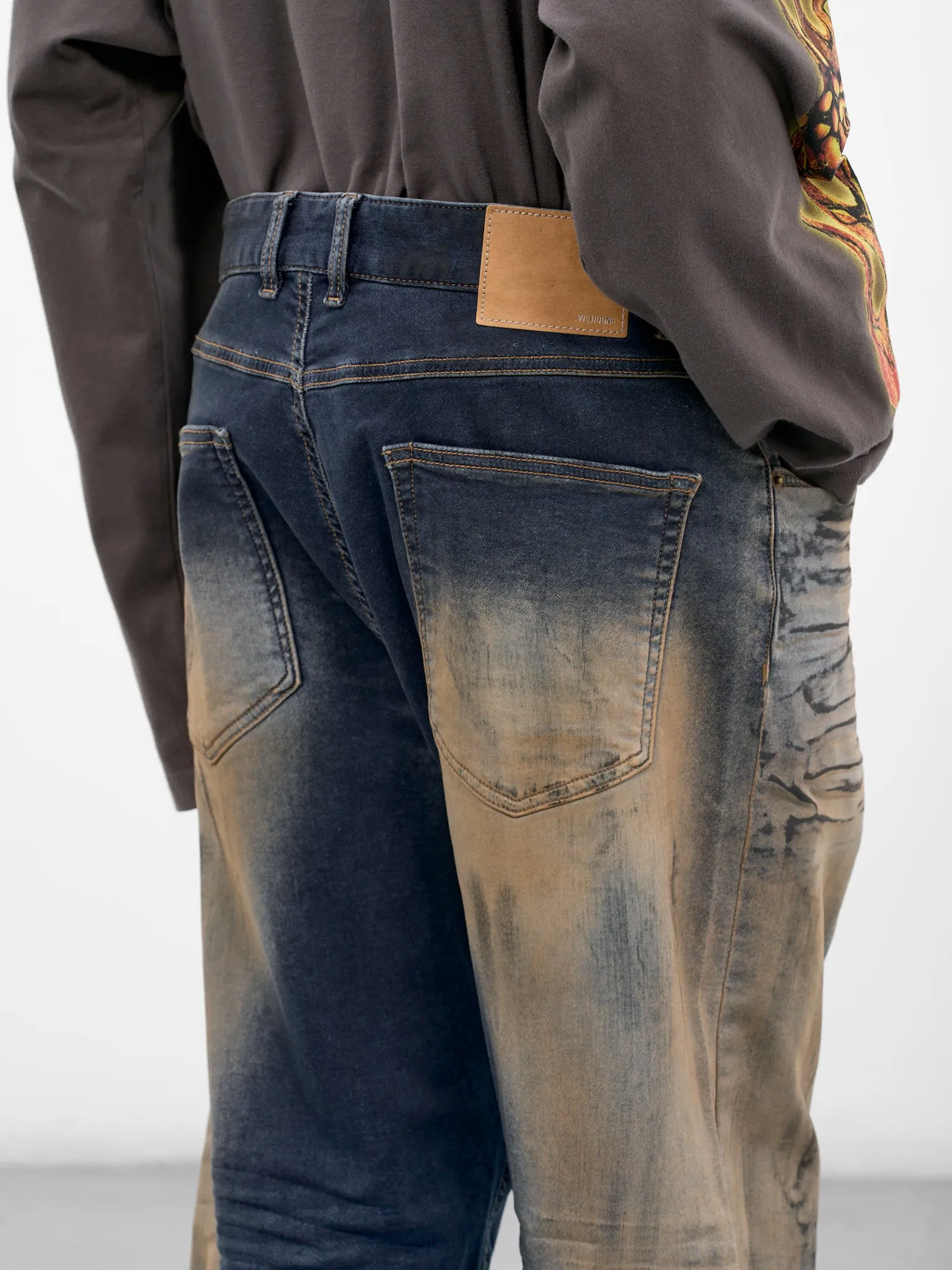 Blue Dirty Denim Wide Jeans (DP0-26-349-M-NV-NAVY) sold by lorenzo product image thumbnail 4