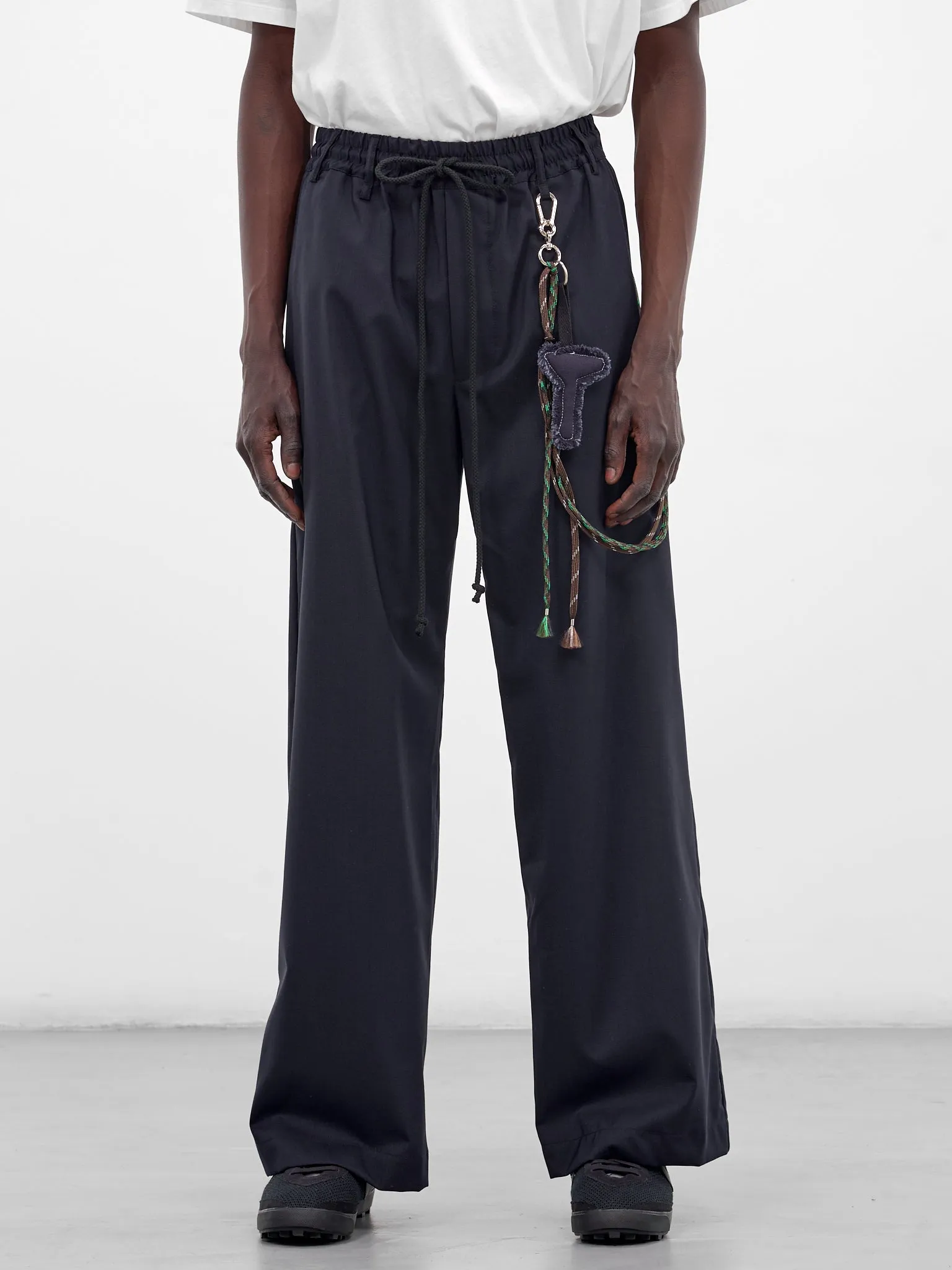 Navy Wool Elasticated Wide Trousers (21-MPT096-NAVY) sold by lorenzo