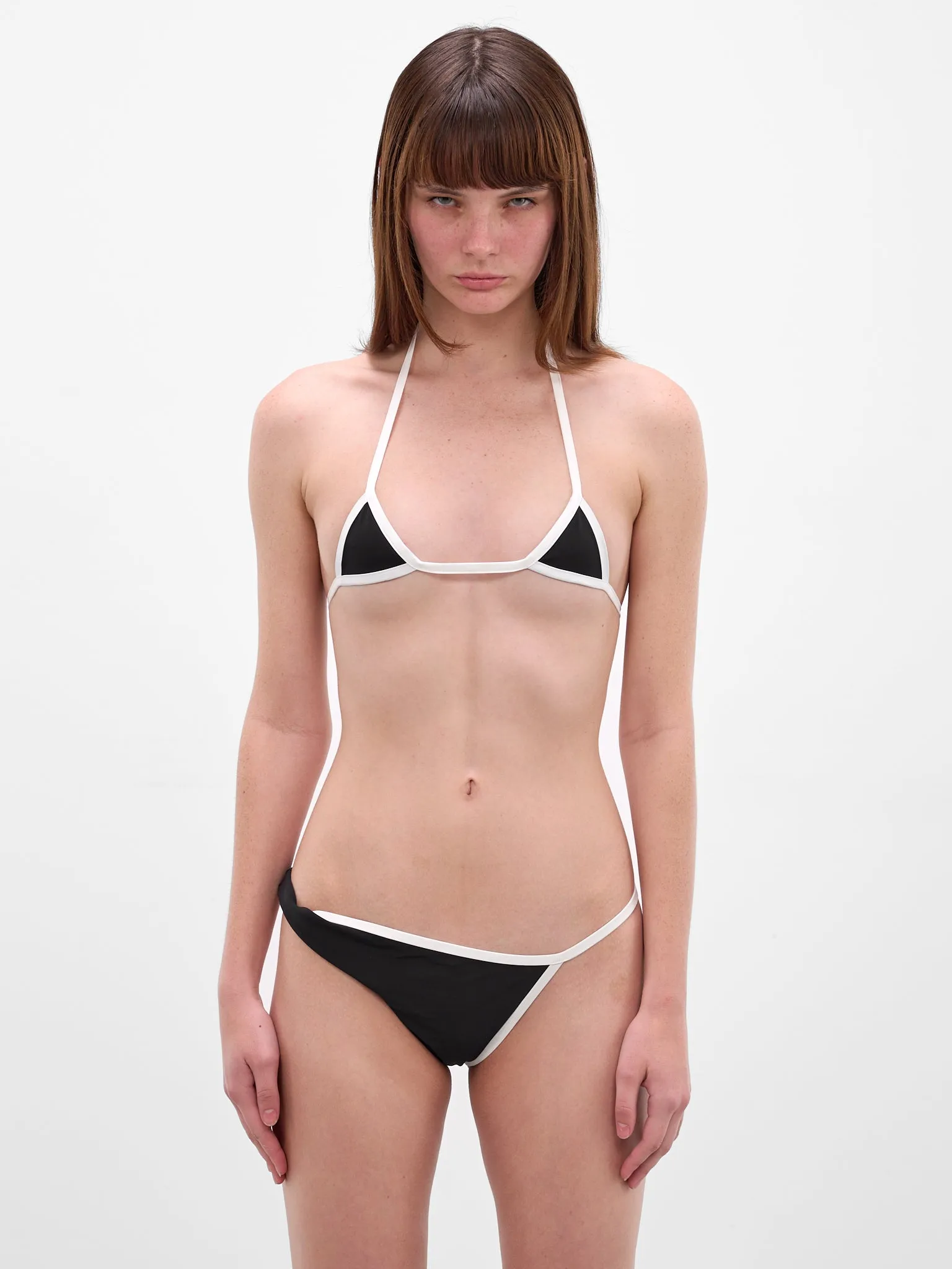 Lanai Black Micro Bikini Top (25047229-BLACK-WHITE) sold by lorenzo