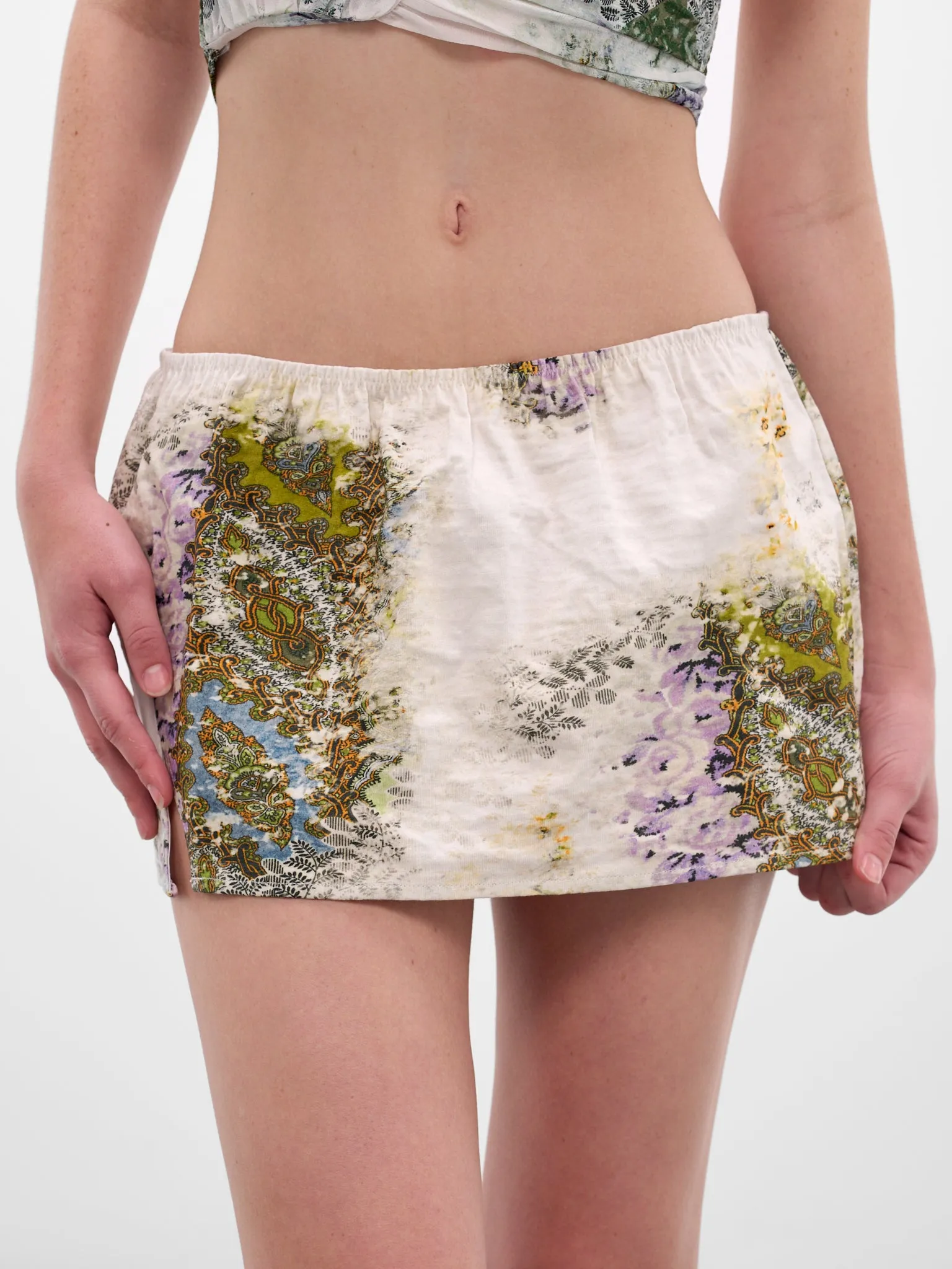 Absence Print Metalized Mini Skirt (25044551-ABSENCE-PRINT) sold by lorenzo product image thumbnail 5