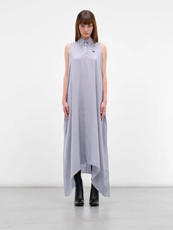 Gray Silk Polo Maxi Dress (WE76DR379N-BLUE) made by Vetements