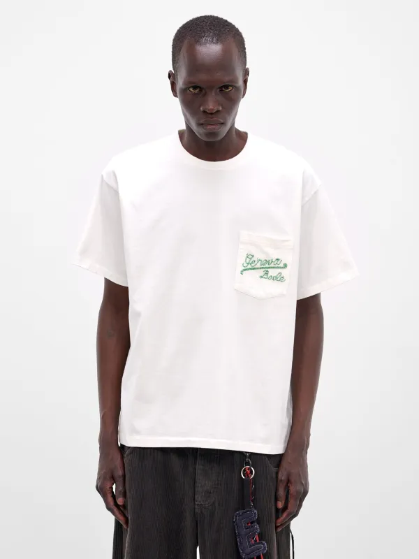 White Beaded Geneva Pocket Tee (MRS26CS028-CREAM) sold by lorenzo