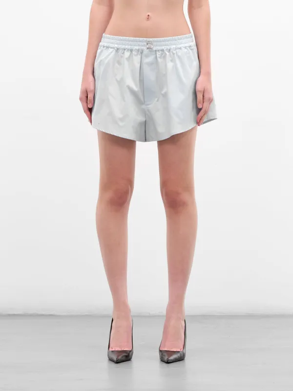 Blue Cotton Poplin Elasticated Shorts (S52MU0135-M35480-501-LIGHT-BLU) sold by lorenzo