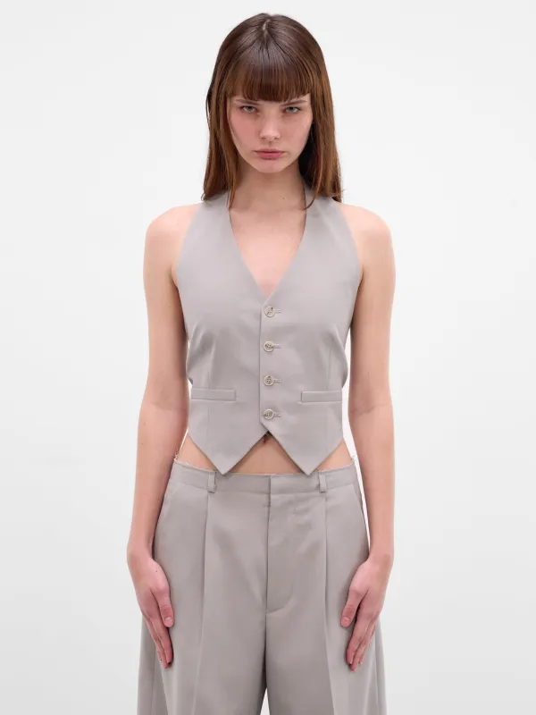Gray Wool Tailored Vest (S52FB014-M35436-858-GRAY) made by Maison Margiela
