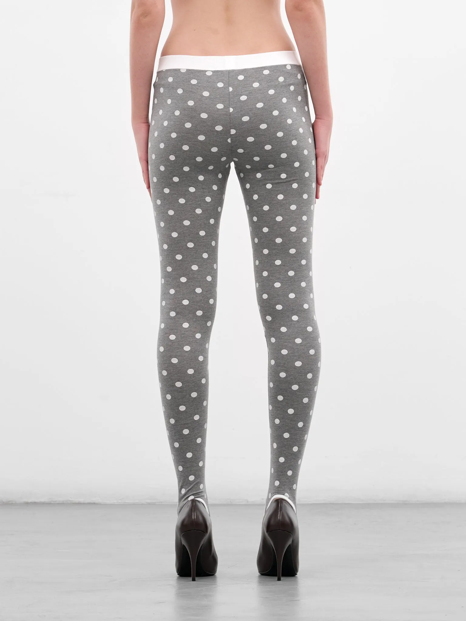 Gray Polka Dots Jersey Leggings (RR-J114-GREY-POLKA-DOTS) sold by lorenzo product image thumbnail 3